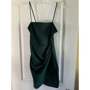 Windsor Mini‎ Dress Women's Size Large Rich Forest Green Spaghetti Strap